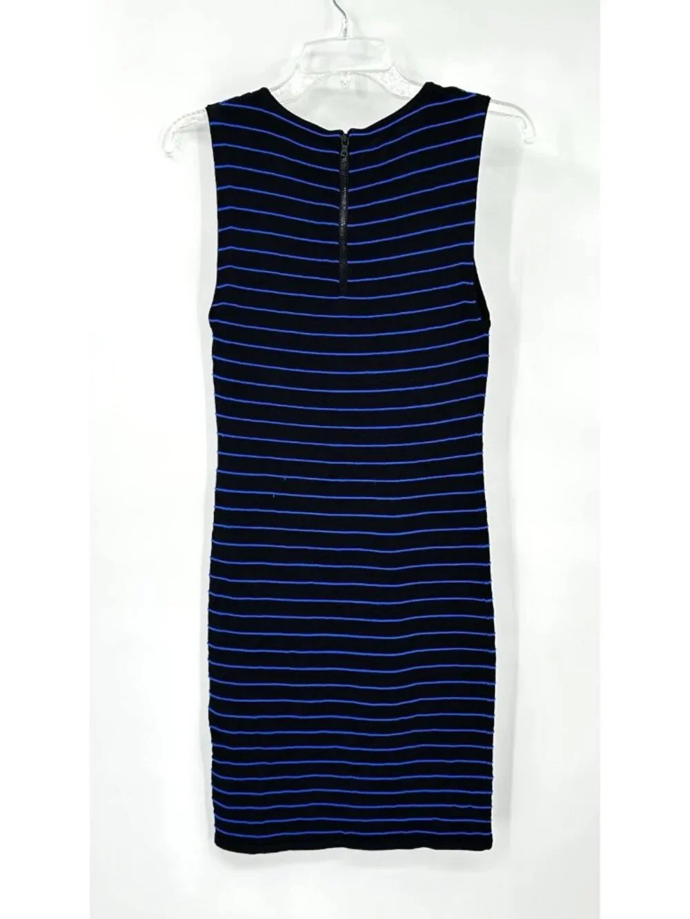 ALICE + OLIVIA dress sheath shift striped blue SMALL sleeveless knit beach - Picture 5 of 10